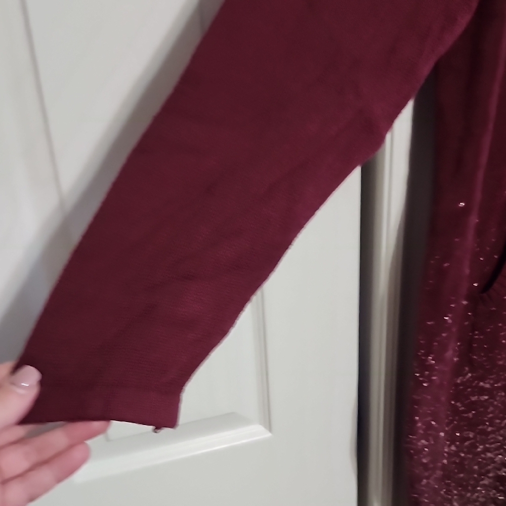 Torrid Burgundy Long Sleeve Hoodie Dress - Picture 8 of 9